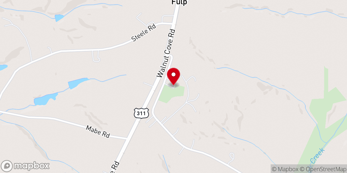 Map showing location of Salem Chapel Christian Church