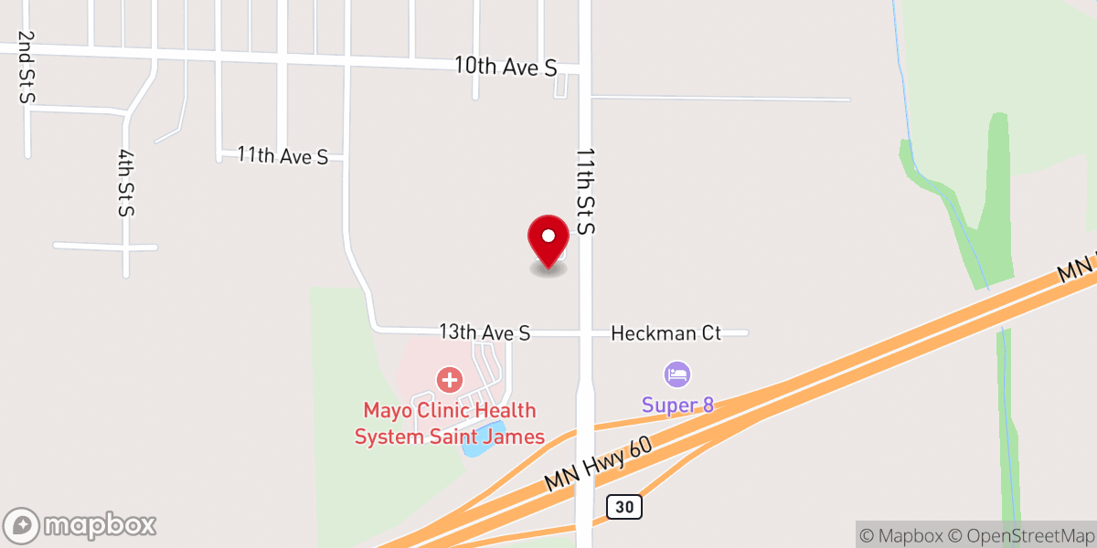 Map showing location of Hosanna Free Lutheran Church