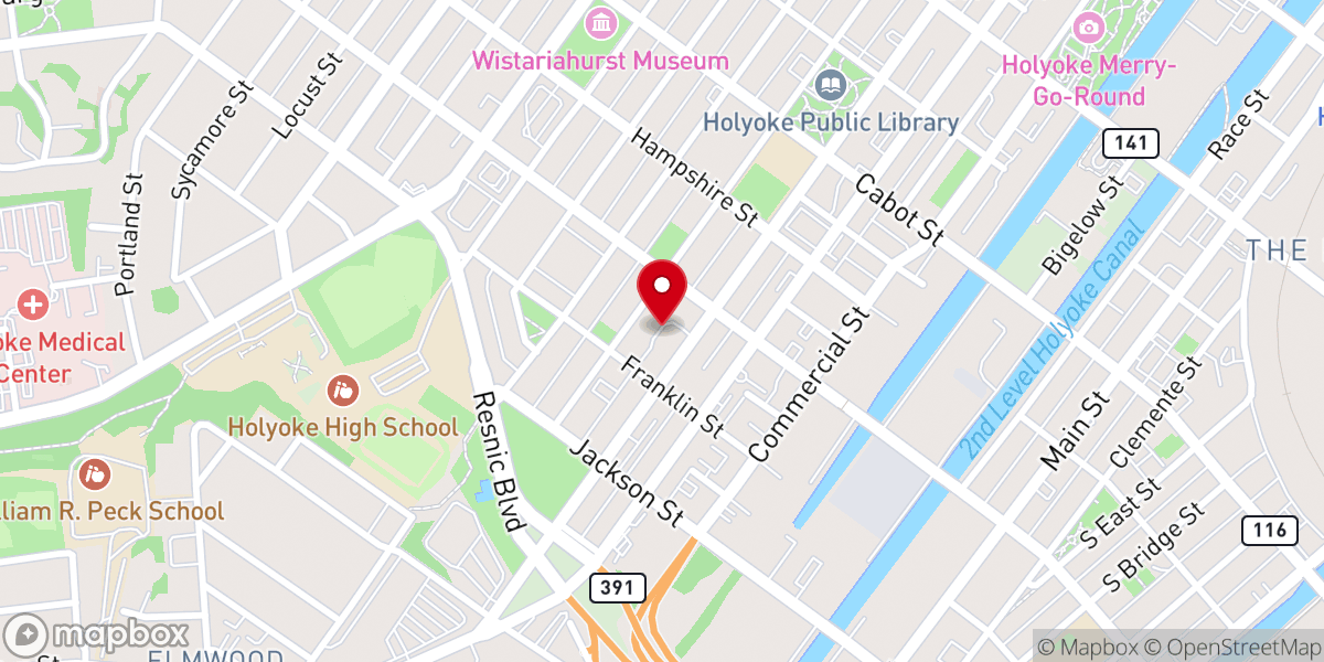 Map showing location of Sacred Heart Church