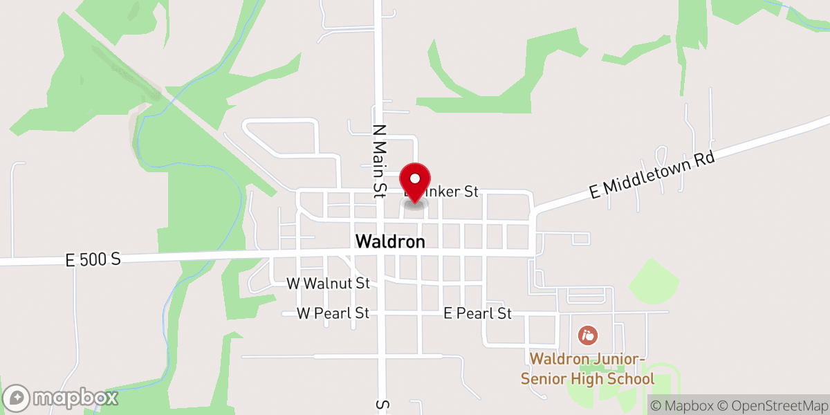 Map showing location of Waldron Baptist Church