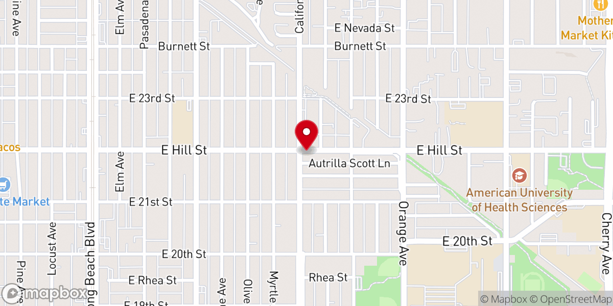 Map showing location of 2nd Apostolic Church-Long Beach