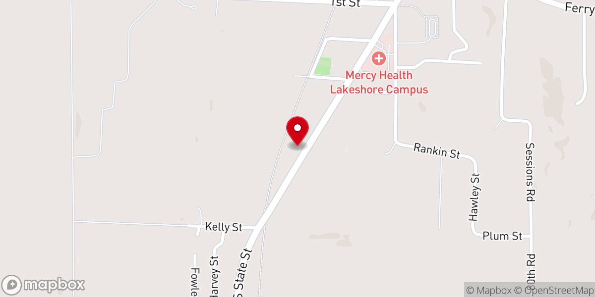 Map showing location of New Beginnings Church, Shelby Campus