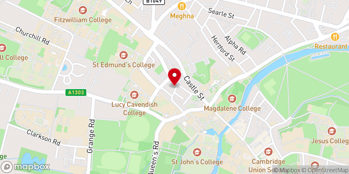 Map showing location of Cambridge Chinese Christian Church