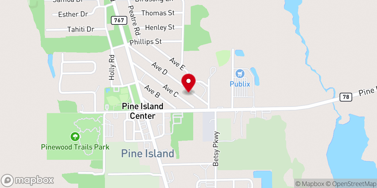 Map showing location of Primera Iglesia Bautista Hispana de pine Island