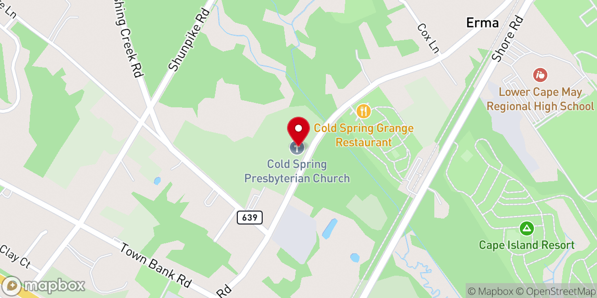 Map showing location of Cold Spring Church