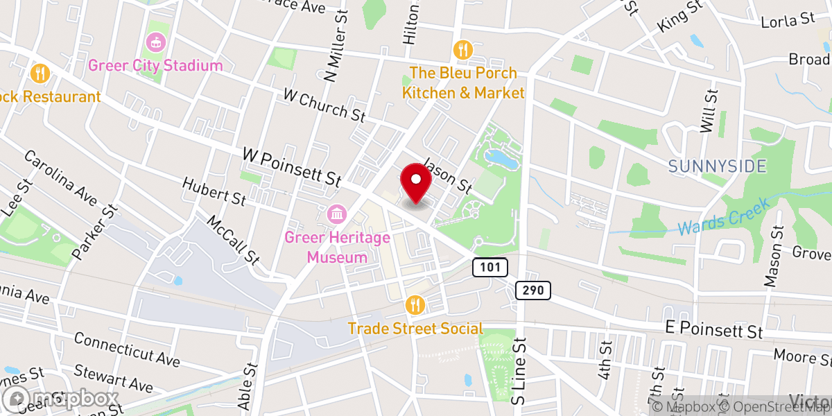 Map showing location of Grace Church Greer