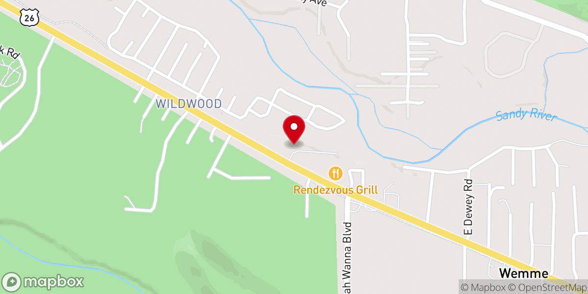 Map showing location of Mt. Hood Community Church