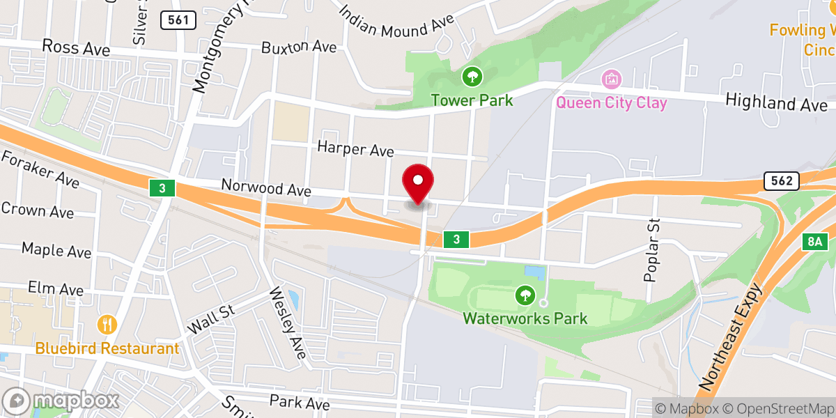 Map showing location of Miracle Temple Church