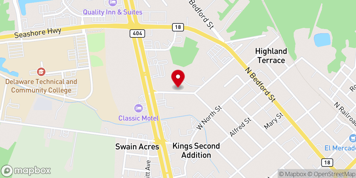 Map showing location of Victory Church em Delaware
