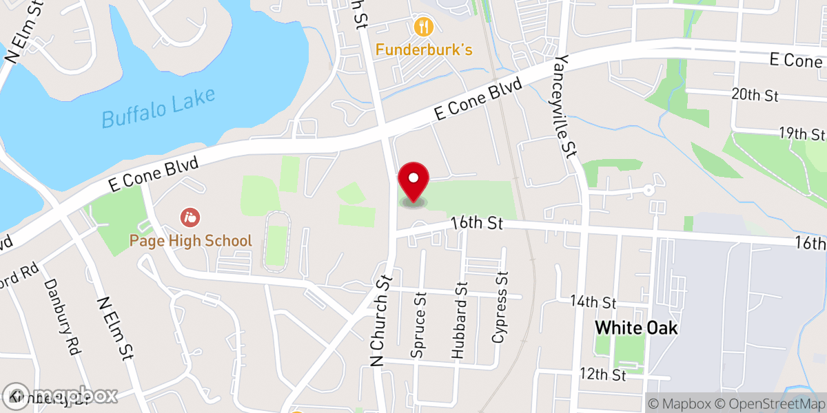 Map showing location of Buffalo Presbyterian Church