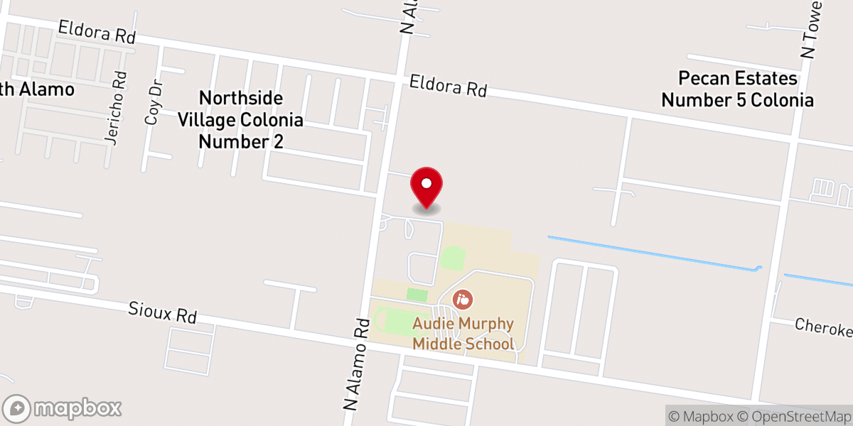 Map showing location of Antioch Bible Church