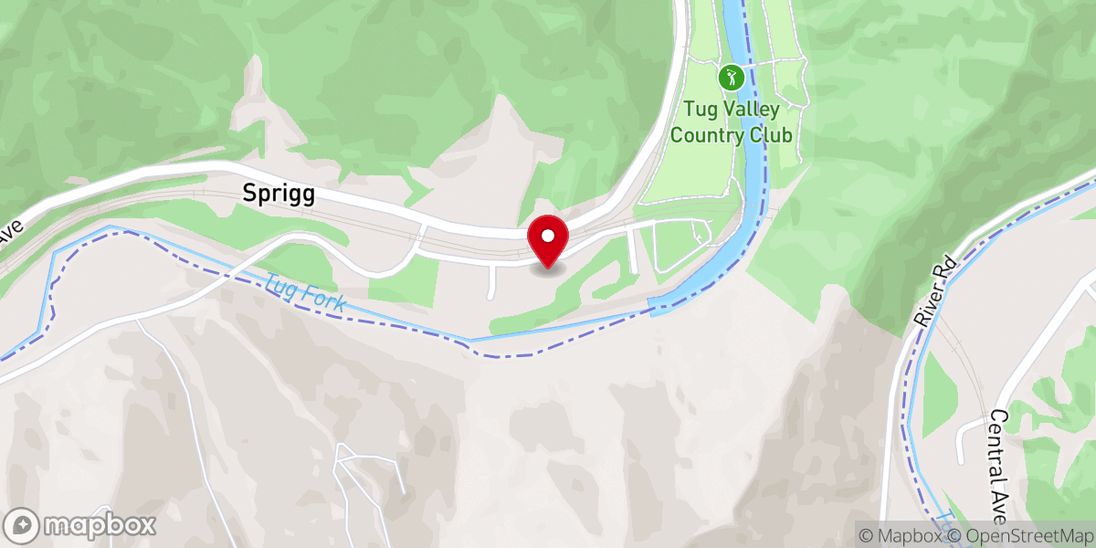 Map showing location of Tug River Community Church
