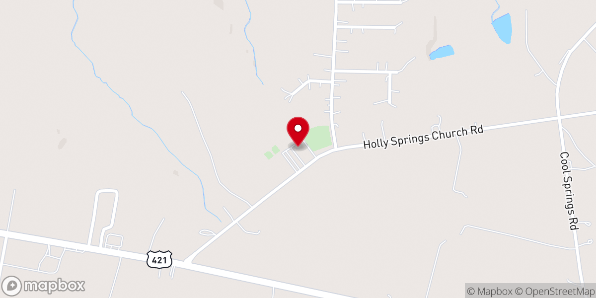 Map showing location of Holly Springs Baptist Church