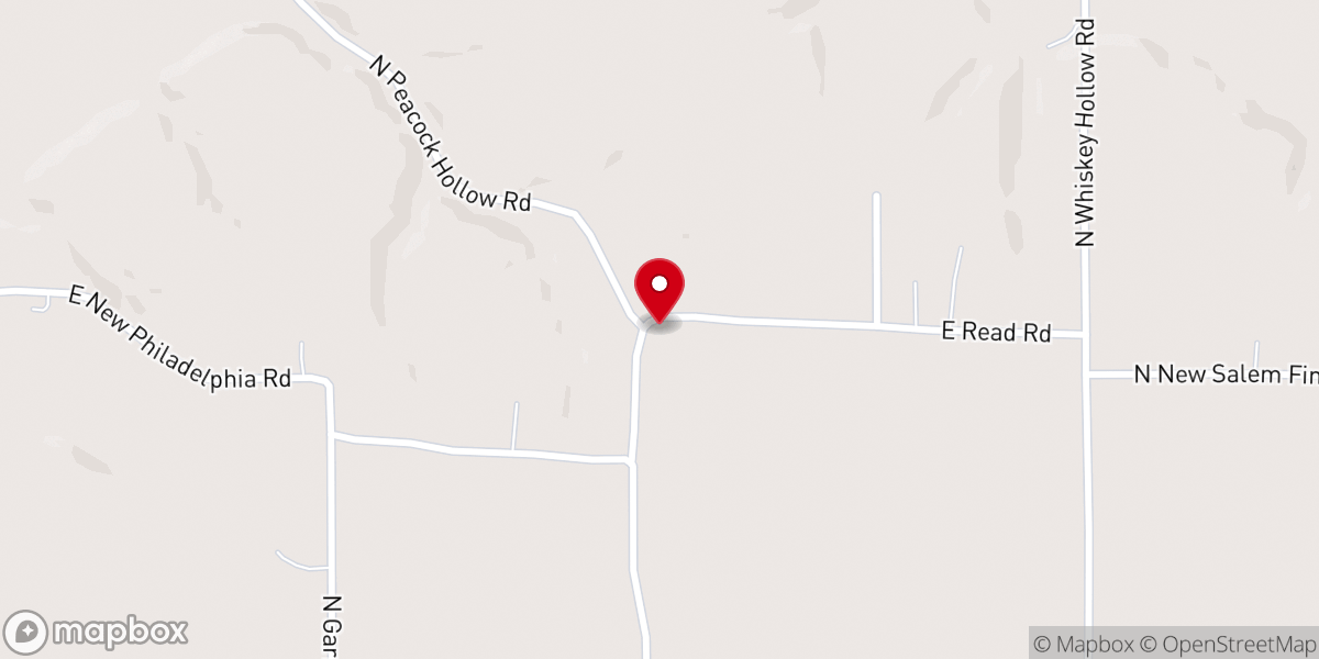 Map showing location of Beech Grove Church
