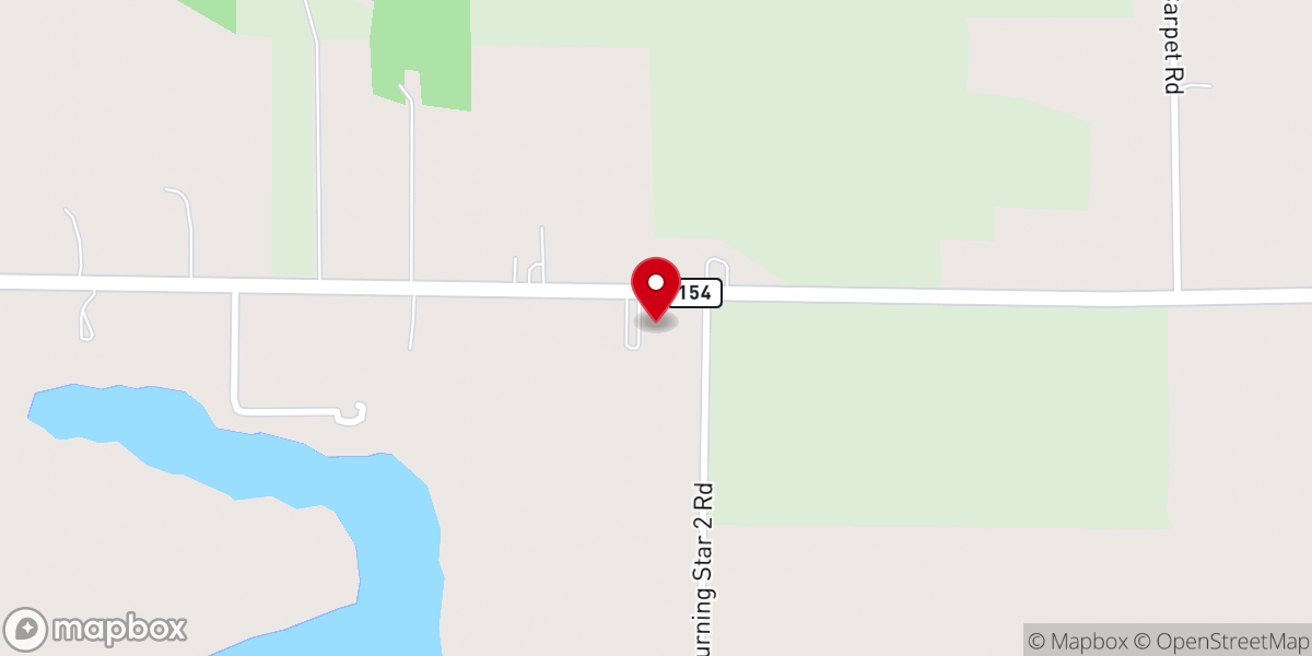 Map showing location of Nine Mile Baptist Church