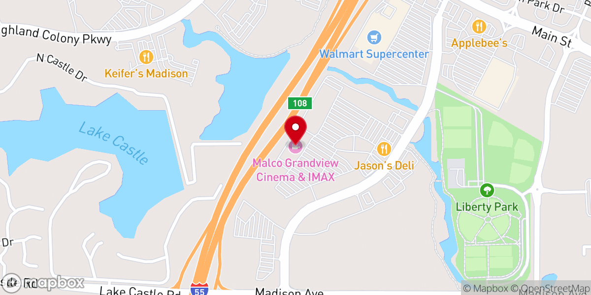 Map showing location of Malco Grandview Cinema & IMAX