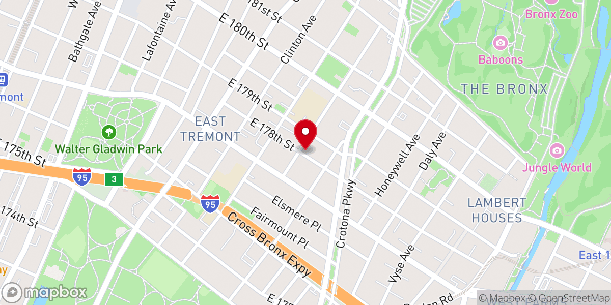 Map showing location of E & L Community Outreach Center Inc