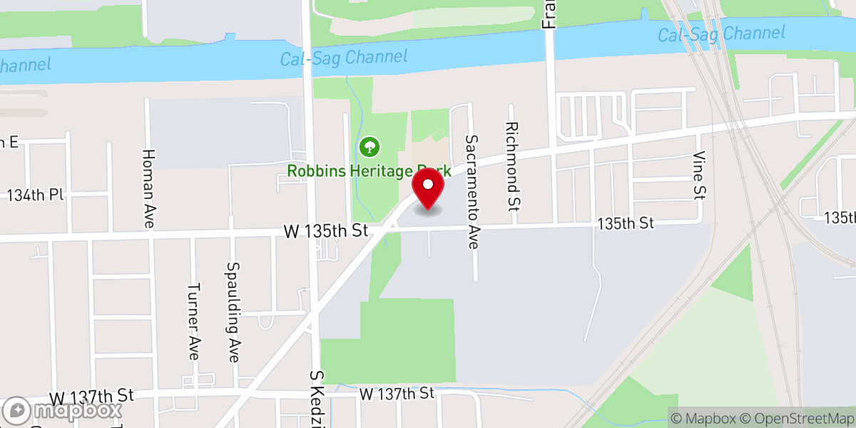 Map showing location of Greater Christian Unity MB Church