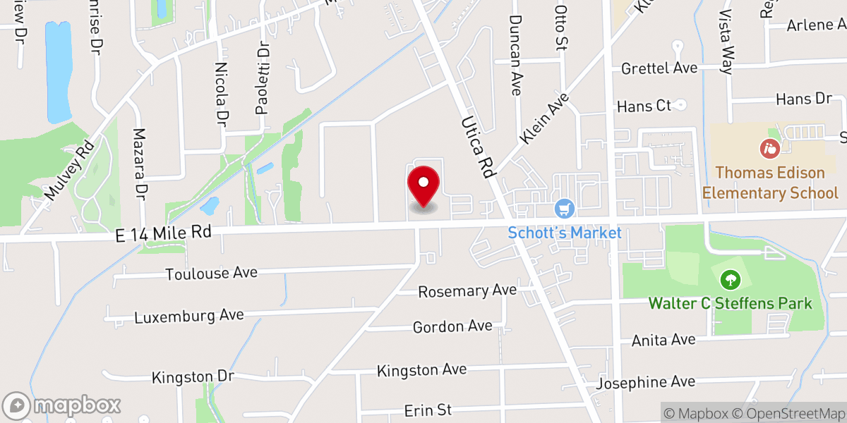 Map showing location of St. John Lutheran Church