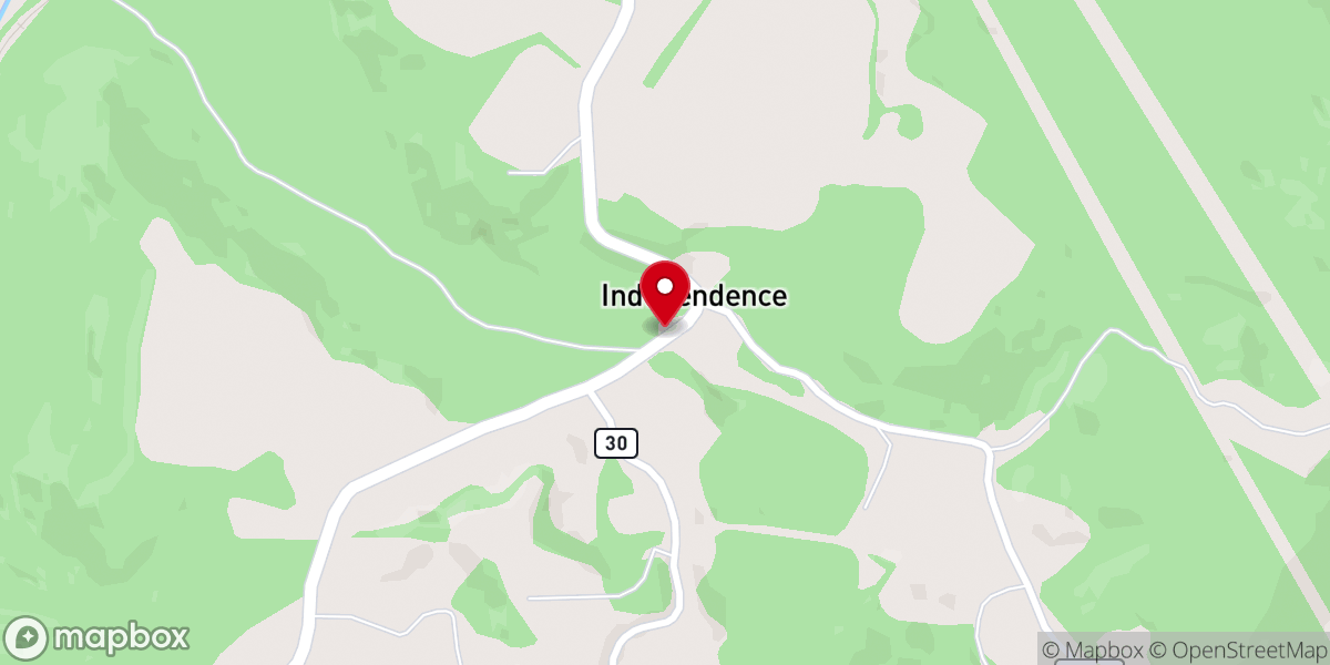 Map showing location of Independence Church of Christ