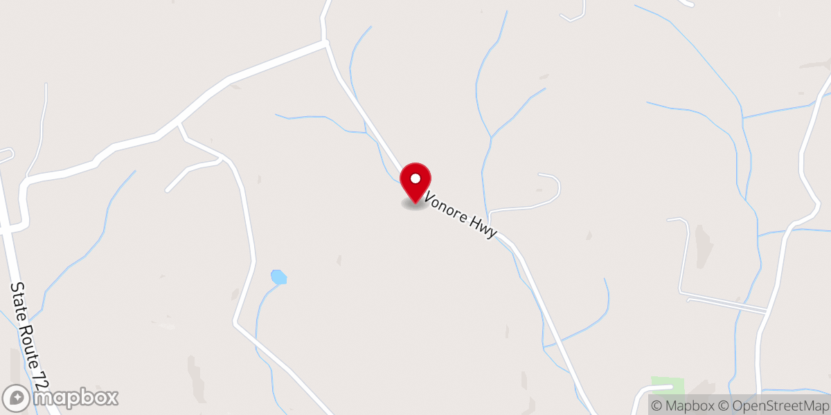 Map showing location of Valley View Free Will Baptist Church