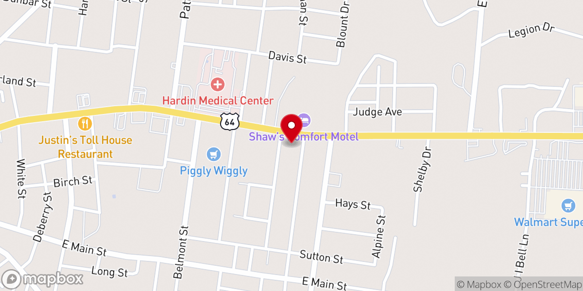 Map showing location of Foursquare Church