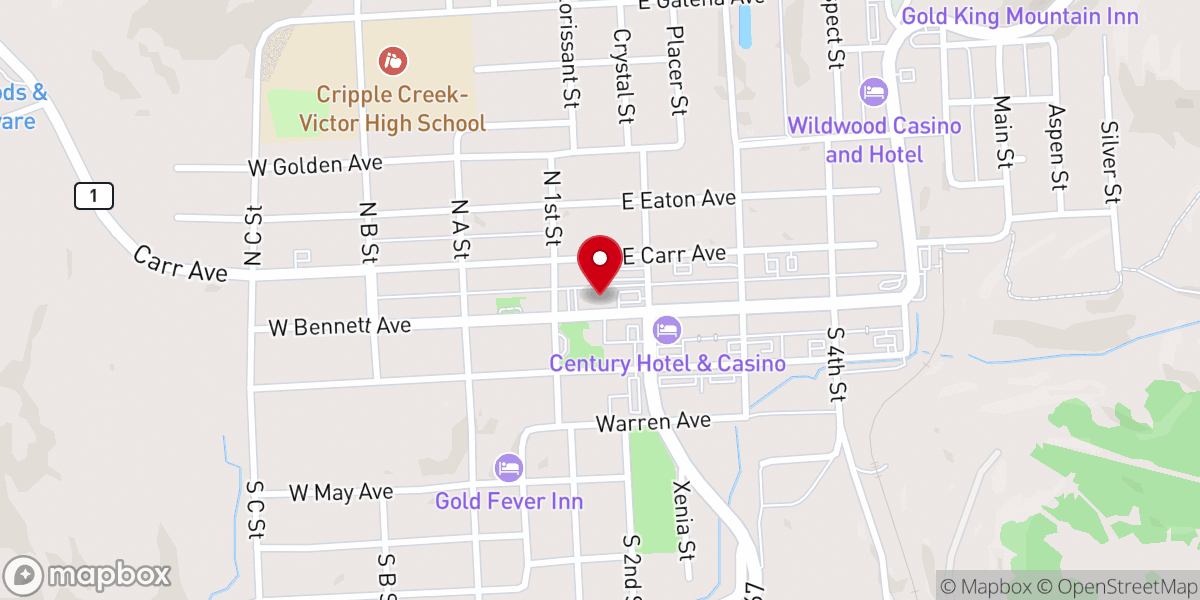 Map showing location of The Butte Theater