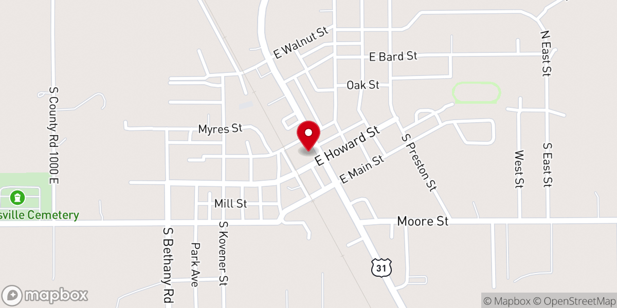Map showing location of Crothersville United Methodist