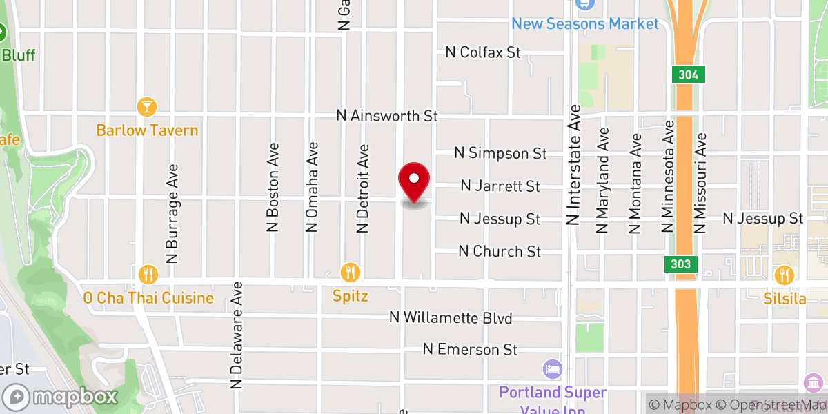 Map showing location of Bethel Lutheran Church