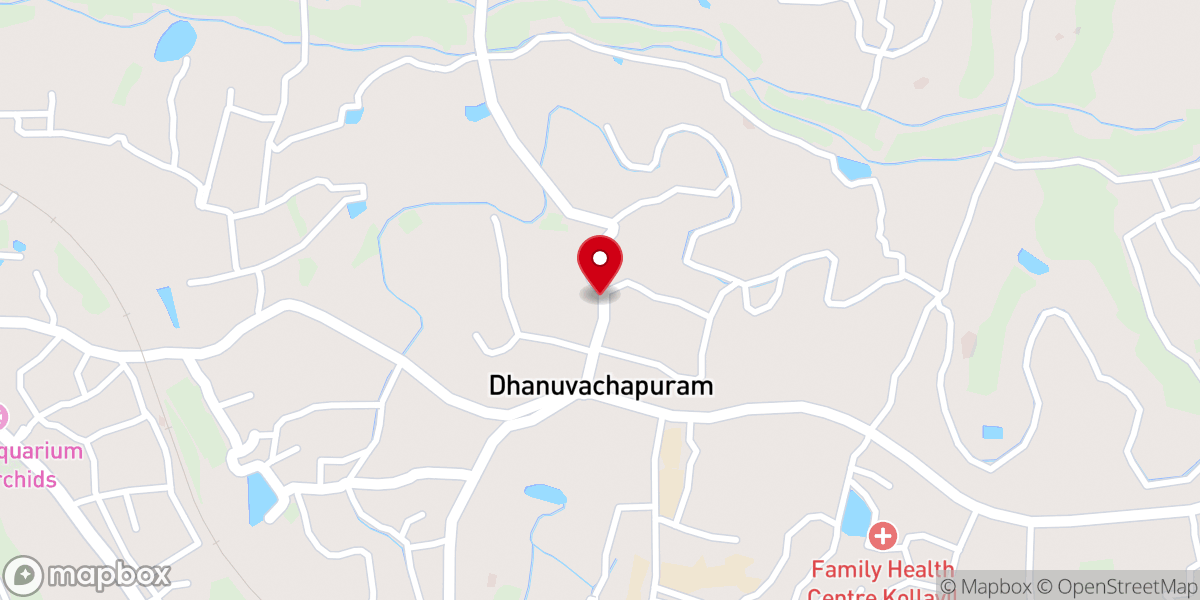 Map showing location of CSI Church Dhanuvachapuram