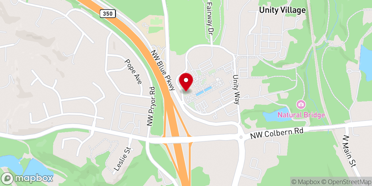 Map showing location of Unity Village: Weddings & Events