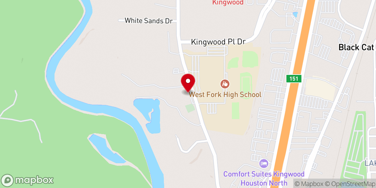 Map showing location of River Oaks Church