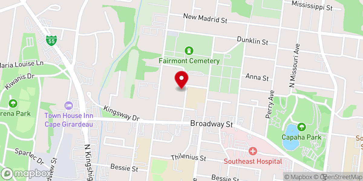 Map showing location of St. Vincent De Paul Church