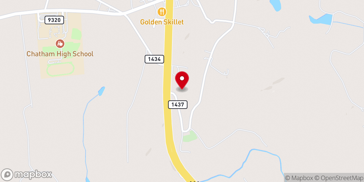 Map showing location of Banister Church