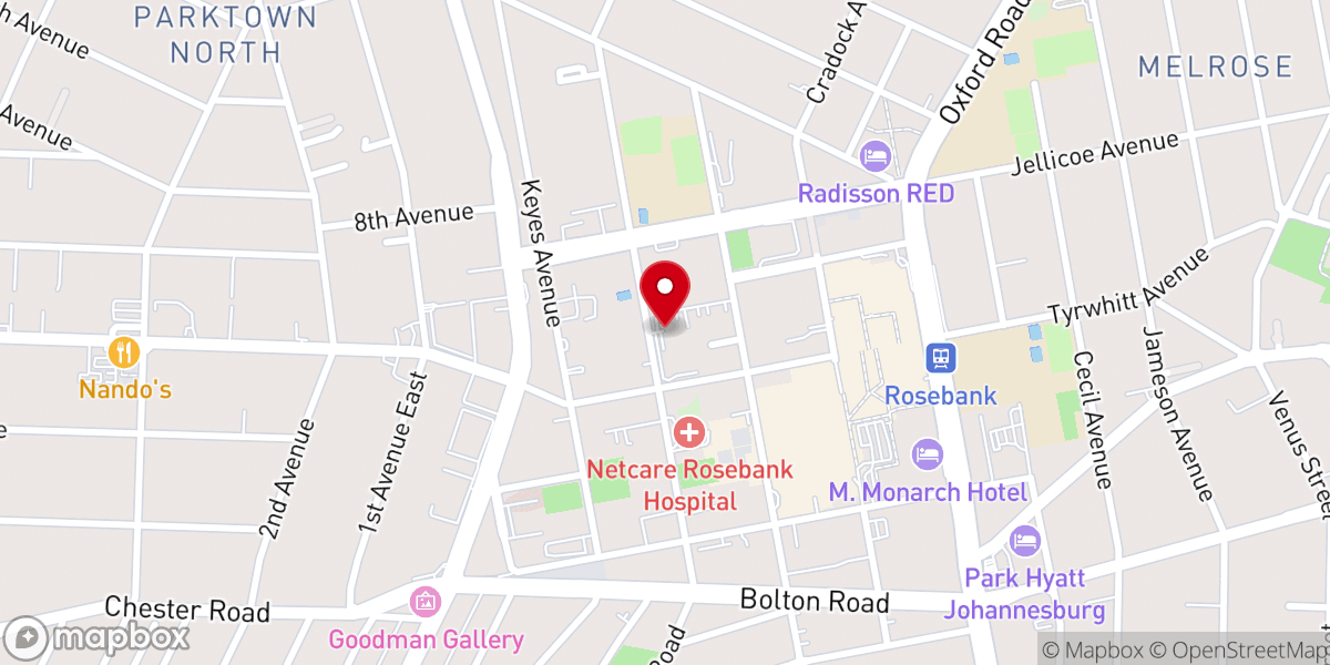 Map showing location of Johannesburg International Christian Church