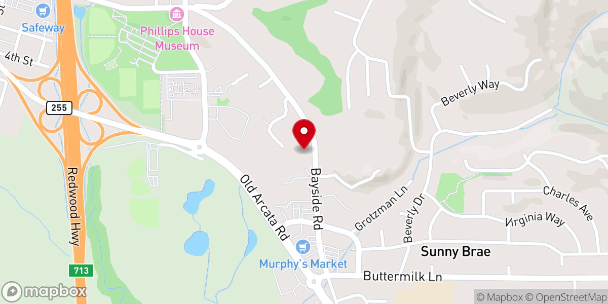 Map showing location of Sunny Brae Church