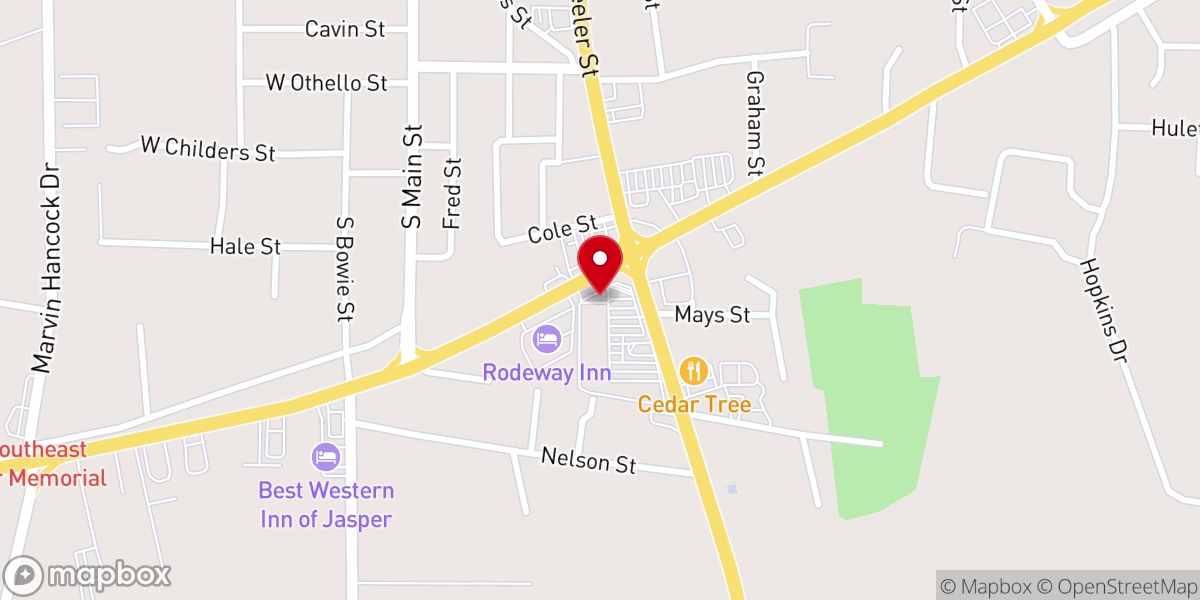 Map showing location of Brookshire Brothers