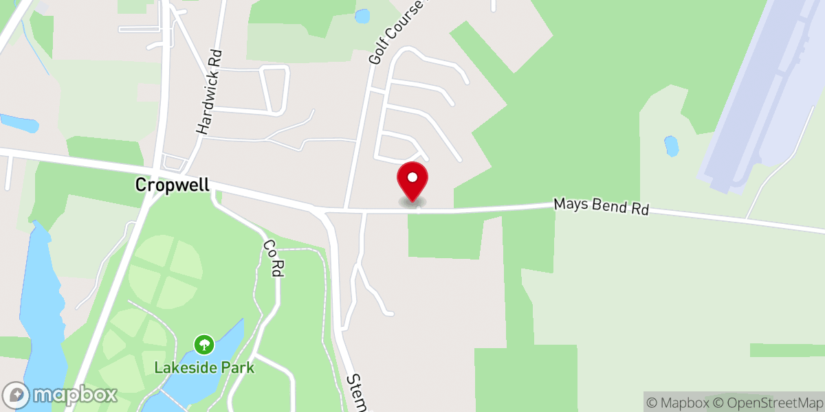 Map showing location of First Baptist Church of Cropwell
