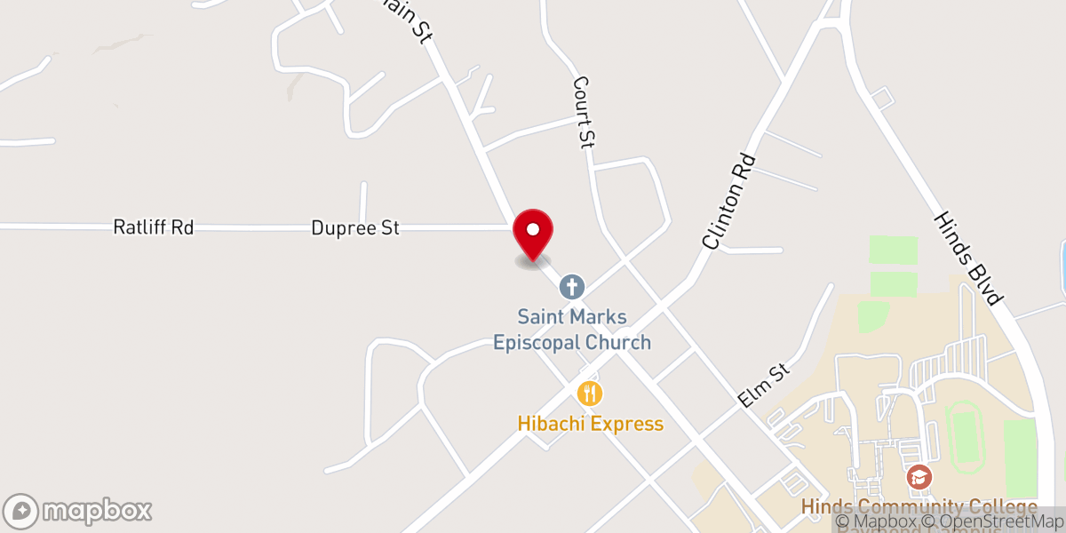 Map showing location of Raymond Methodist Church