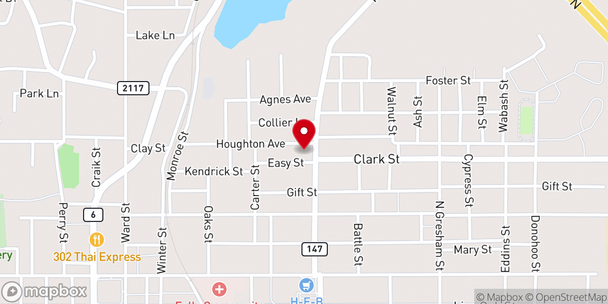 Map showing location of Grace Lutheran Church