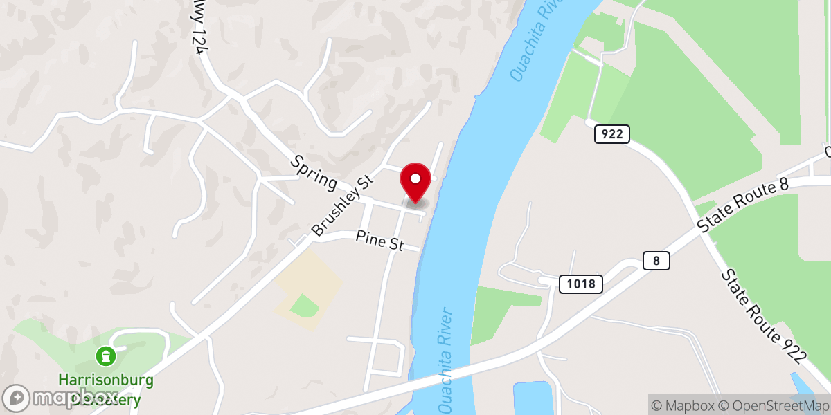 Map showing location of Harrisonburg Police Department