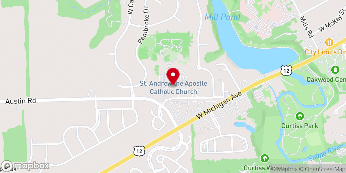 Map showing location of St. Andrew Catholic School