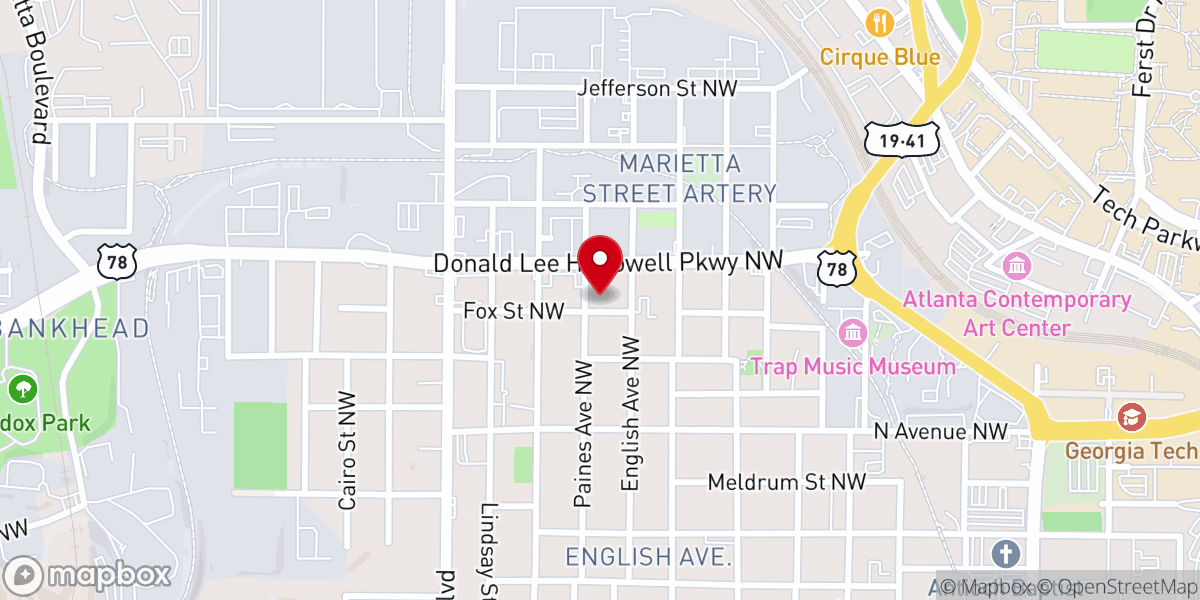 Map showing location of Greater New Hope Baptist Church