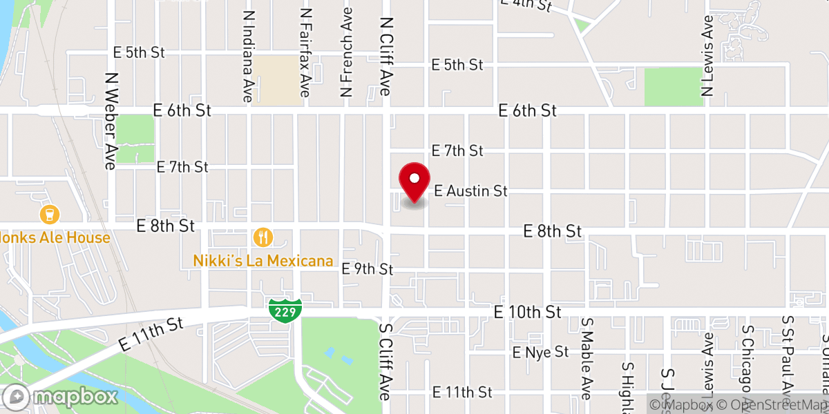 Map showing location of Our Lady of Guadalupe Catholic Church