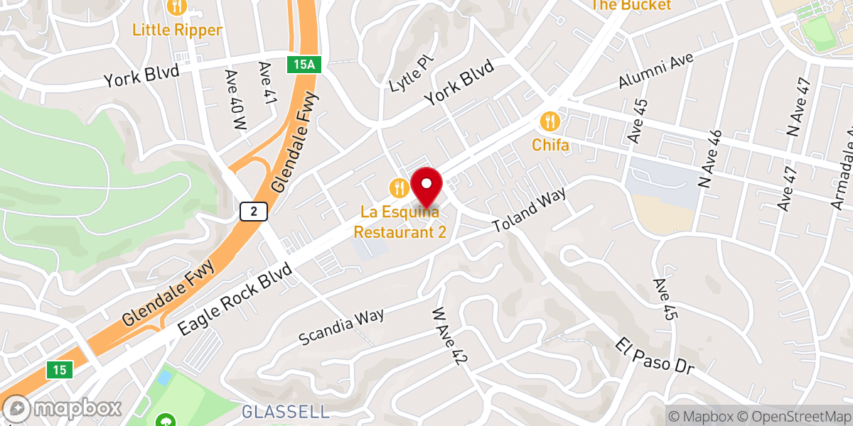 Map showing location of Victory Outreach Church of Eagle Rock