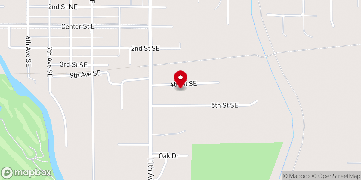 Map showing location of First Baptist Church