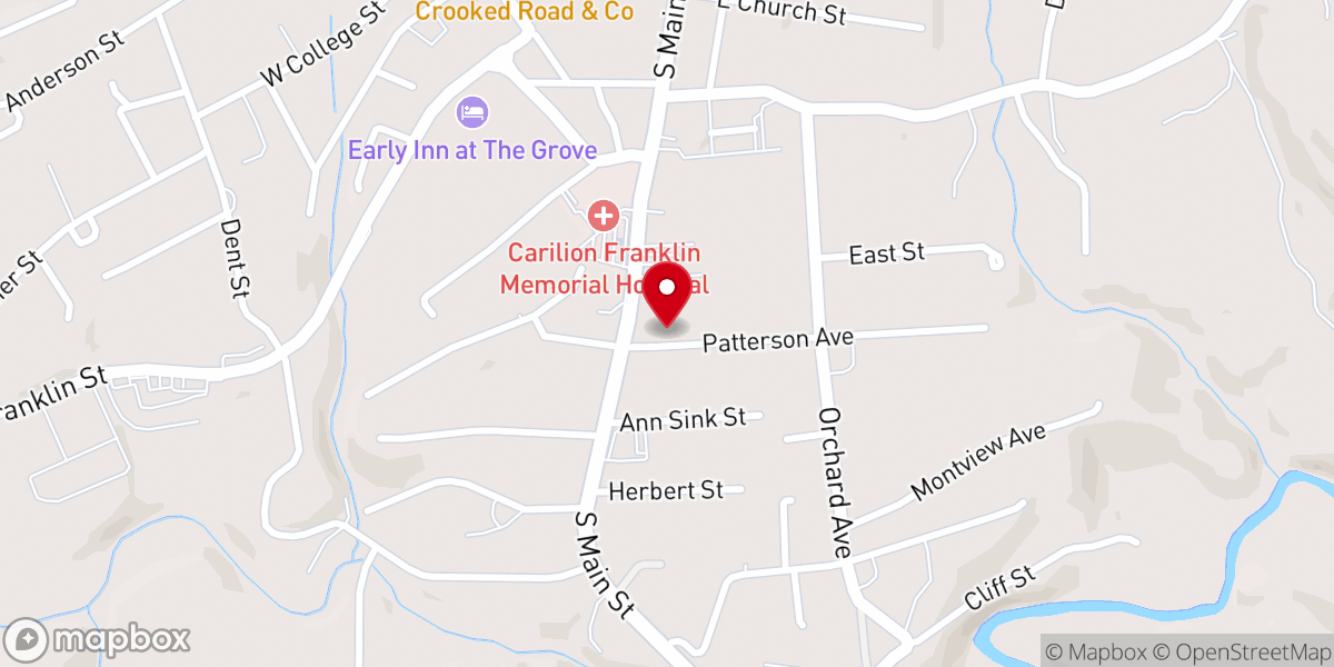 Map showing location of First Baptist Church