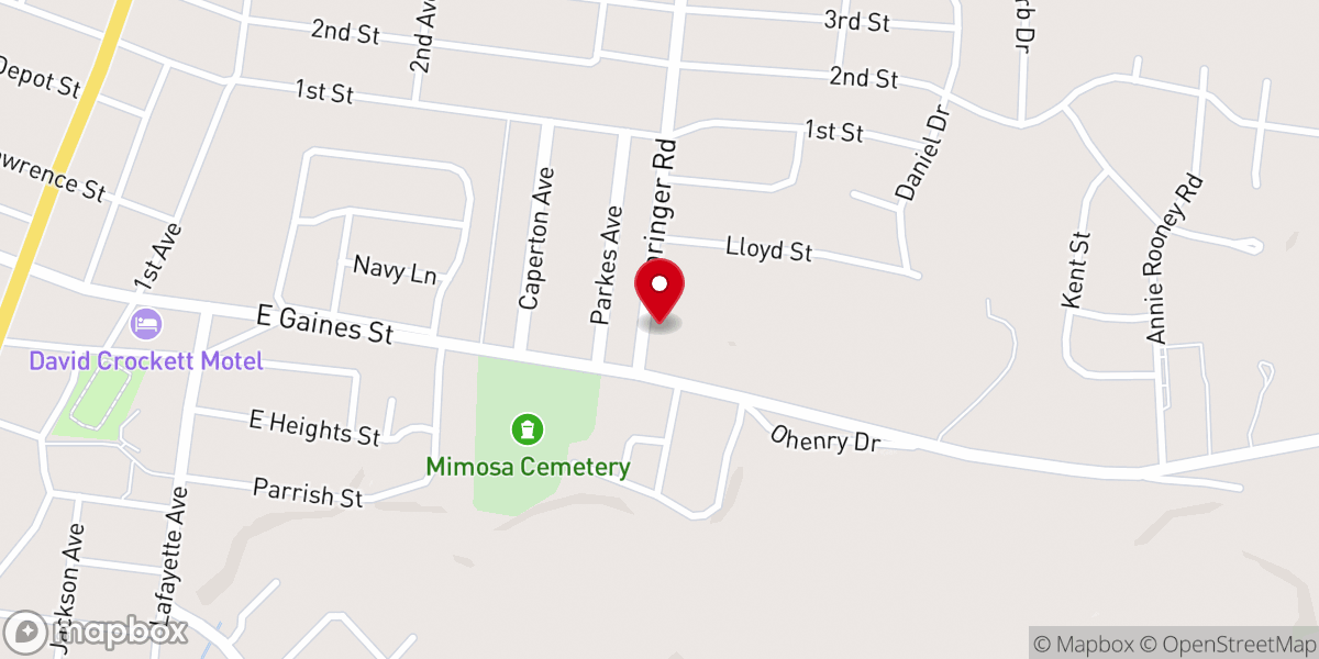 Map showing location of Eastside Church of Christ
