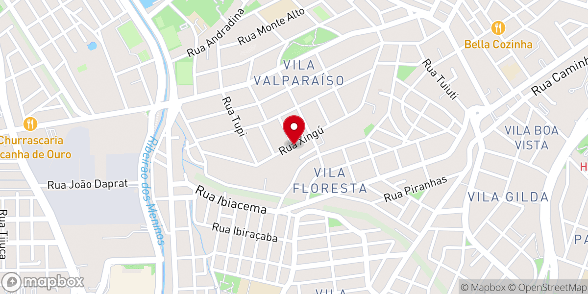 Map showing location of Igreja Batista Betel em Santo André