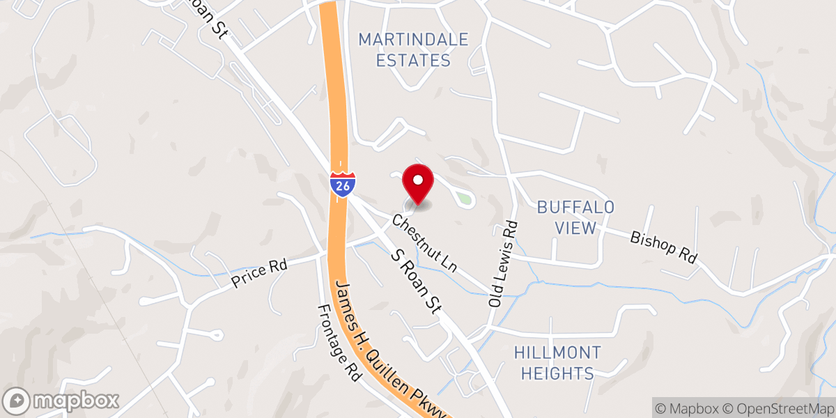 Map showing location of Buffalo Valley Christian Church